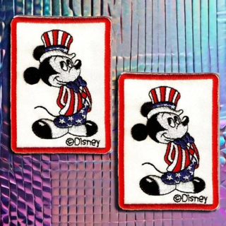 (2) VINTAGE Mickey Mouse SEW ON Patch Fun Badges Clothing Accessories Embroidery