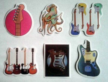 Six Guitar Vinyl Stickers