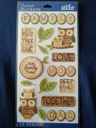 Sticko Owl Family Stickers