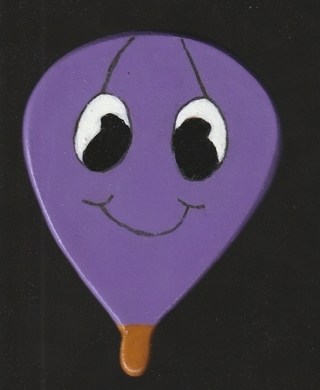 PURPLE SMILEY FACE HOT AIR BALLOON MAGNET (PLEASE READ DESCRIPTION) 