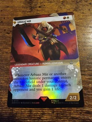 Magic the gathering mtg Arbaaz Mir borderless foil card Assassins Creed