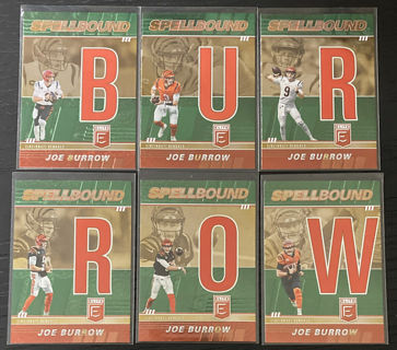 Joe Burrow 2022 ELITE SPELLBOUND Letter B/  B U R R O W  Bengals