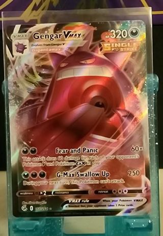 Gengar Vmax 157/264 ultra rare sword and shield Fusion Strike pokemon card NM