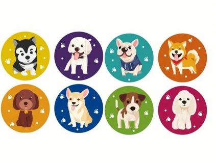 ↗️⭕SuPeR SPECIAL⭕(50) 1" COLORFUL DOG STICKERS!!⭕
