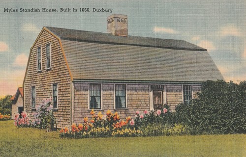 Vintage Unused Postcard: c: Myles Standish House, Duxbury, MA