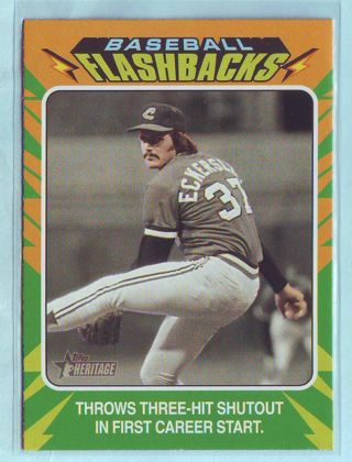 2024 Topps Heritage Dennis Eckersley BASEBALL FLASHBACKS INSERT Baseball Card # BF-2 Indians