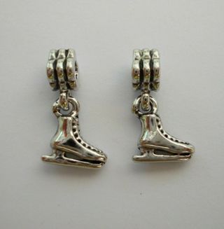 ICE SKATE Dangle Charms NEW Qty. 2