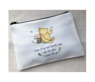 Pooh Piglet Zipper Pouch Pencil Makeup Bag Friendship Gift Birthday Friend Besties Art Pens Teacher