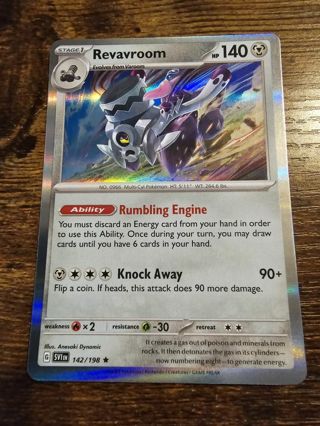 Pokemon Revavroom holo rare card 142/196