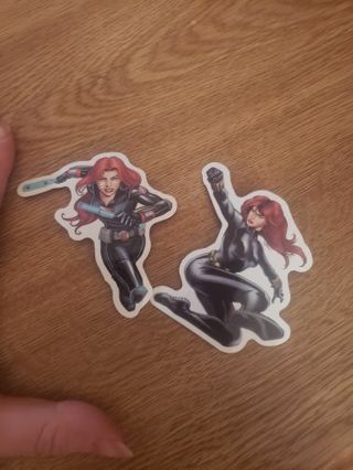 2 black widow vinyl stickers