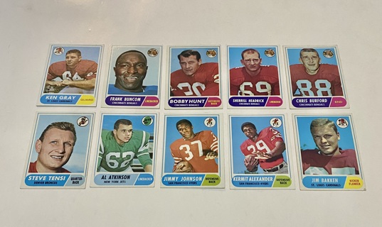 1968 Topps Football Card Lot!! Nice Cards!
