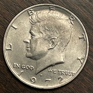 1972 D Kennedy Half Dollar About Uncirculated 