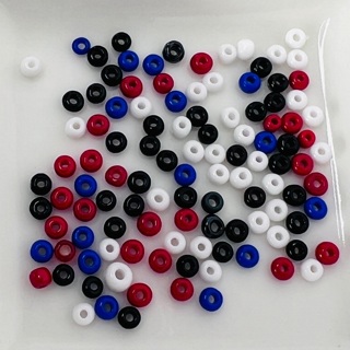 Blue Red Black White mm Glass Seed Beads 