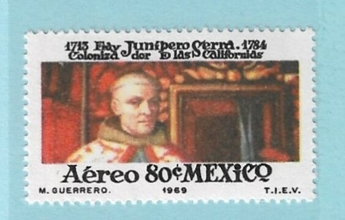 1969 Mexico Sc346 Father Francisco Palou erroneously depicted for Father Junipero Serra MNH