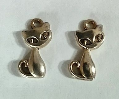 2 new baby Phat silver tone cat charms