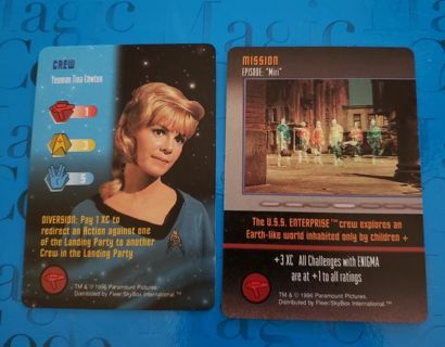2 Star Trek Premiere TCG Cards Fleer 1996 1st Edition Lawton Miri