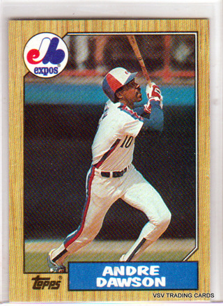 Andre Dawson, 1987 Topps Card #345, Montreal Expos, HOFr, (EL4)