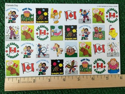 Canada Day Stickers Unused Highlights 1999