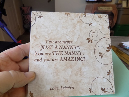 Nanny Wall Plaque 6 1/2 sqaure You are THE Nanny and your amazing