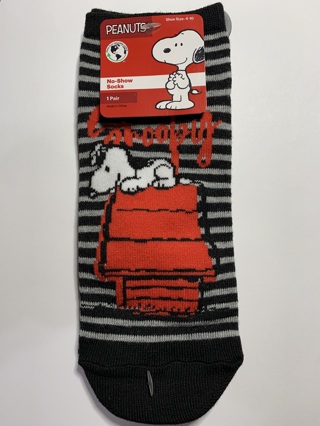 ♥PEANUTS~SNOOPY SOCKS~NO SHOW SOCKS~1 PAIR~BRAND NEW~FREE SHIPPING♥