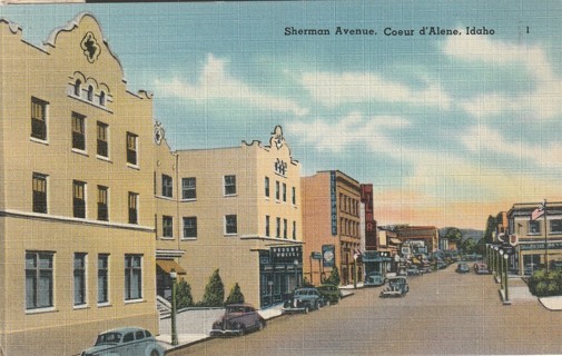 Vintage Used Postcard: 1947 Sherman Ave, Coeur d"Alene, ID