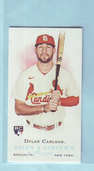 2021 Topps Allen & Ginter Dylan Carlson MINI ROOKIE Baseball Card # MRD-7 Cardinals