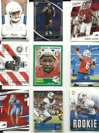 Fun Pack Football Cards: Nine Buffalo Bills Football Trading Cards 2020 and older 