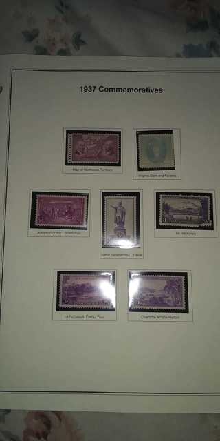 #9 LOT OF MOUNTED MINT STAMPS ON PAGE!
