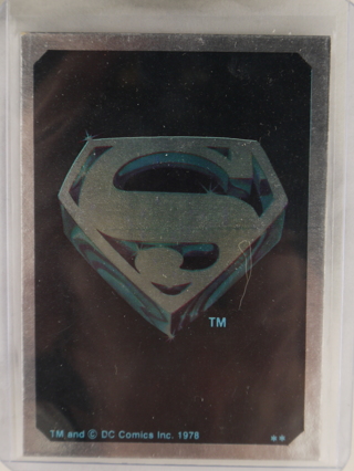 1978 TOPPS SUPERMAN STICKER SILVER FOIL LOGO #2