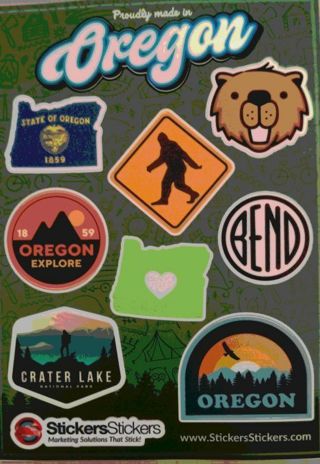 9 Vinyl "OREGON" stickers