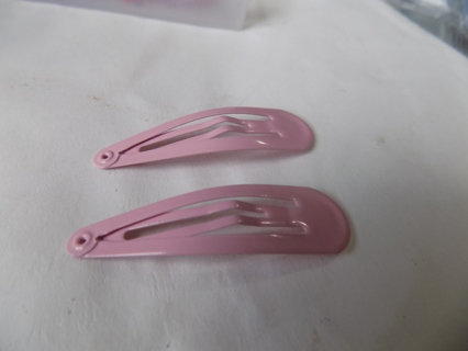 pair of metal hair clips # 38 pink