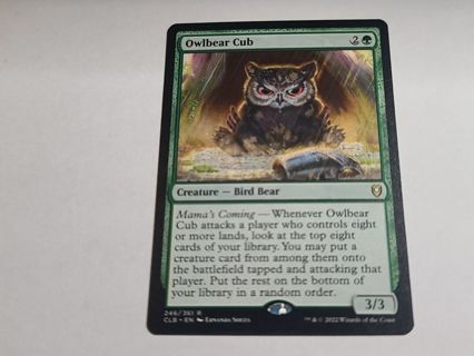 Magic the gathering mtg Owlbear Cub rare card Baldurs Gate