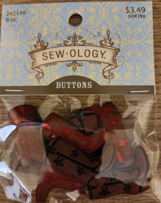 NEW - Sew-Ology - Cowboy Boot Buttons - 8 in package 