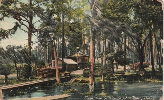 Vintage Used Postcard: f: Turpentine Still, St Johns River, FL