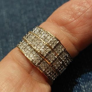 Gold over sterling silver diamond ring size 7 new, retails $180