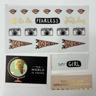 Girl Camera Lips Fearless Stickers Scrapbook 