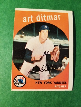 1959 - TOPPS EXMT - NRMT BASEBALL - CARD NO. 374 - ART DITMAR - YANKEES