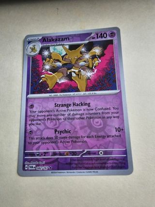 Pokemon Alakazan reverse holo rare card 082/167