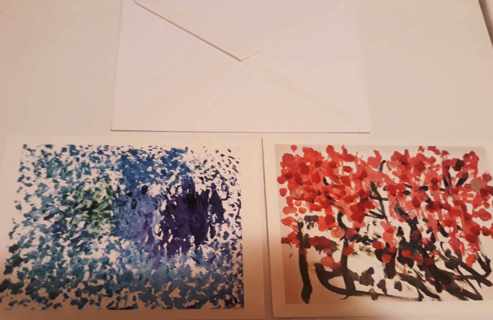 2 Notecards - Abstract Art (with Envelopes) #2