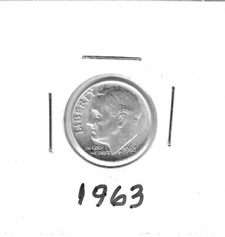 1963 Roosevelt Dime 90% Silver U.S. 10 Cent Coin