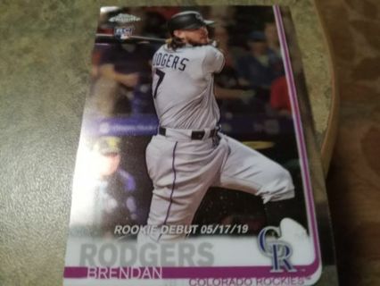 2019 TOPPS CHROME ROOKIE DEBUT BRENDAN RODGERS COLORADO ROCKIES BASEBALL CARD#63