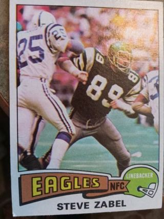 1975 TOPPS STEVE ZABEL PHILADELPHIA EAGLES FOOTBALL CARD# 28