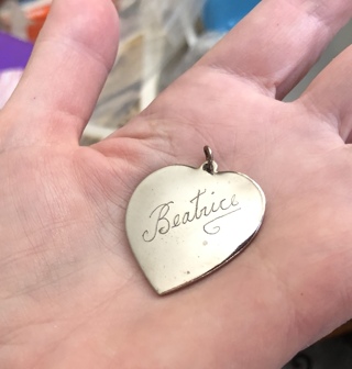 Silver Heart Pendant engraved "Beatrice"