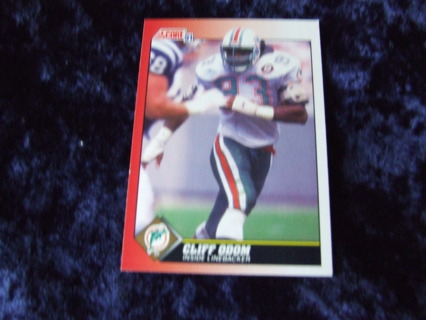 1991 Cliff Odom Miami Dolphins Score Card #128