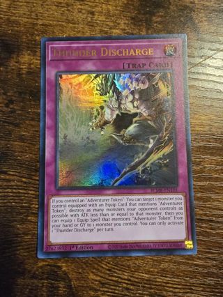 Yugioh Thunder Discharge holo rare card blmr-en101