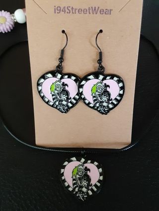 Beetlejuice & Lydia Necklace & Earrings Set B-18