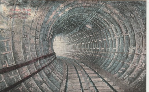 Vintage Unused Postcard: Pre Linen: Hudson River Tunnel Curve, NYC, NY