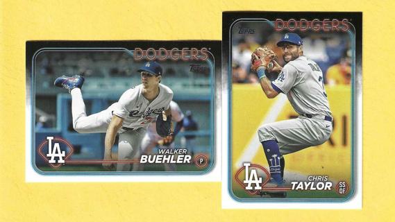 2024 Topps Walker Buehler and Chris Taylor Dodgers Baseball Cards