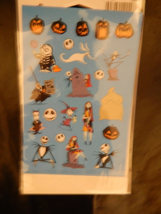 Fun sheet of NIGHTMARE BEFORE CHRISTMAS stickers