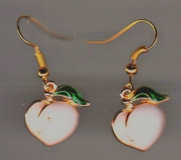 GP ENAMEL PEACH EARRINGS (PLEASE READ DESCRIPTION